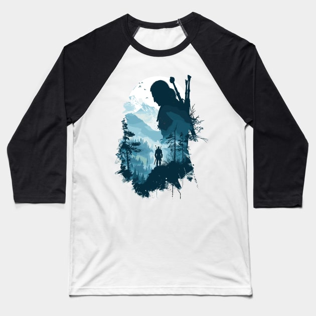 Mystic Warrior's Quest - Fantasy Silhouette Art Baseball T-Shirt by WEARWORLD